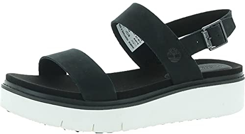 Timberland Damen Safari Dawn 2-Band Sandale, Schwarz Nubuk, 39 EU