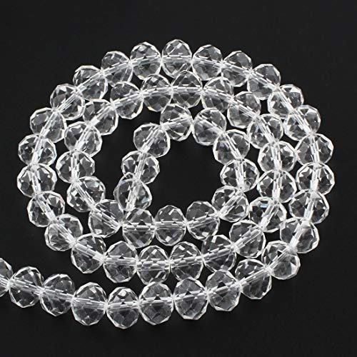 Cuentas checas de cristal de Bohemia facetadas y redondas, tamaños de 4/6/8/10 mm, colores a elegir (cristal), 10 x 8 mm