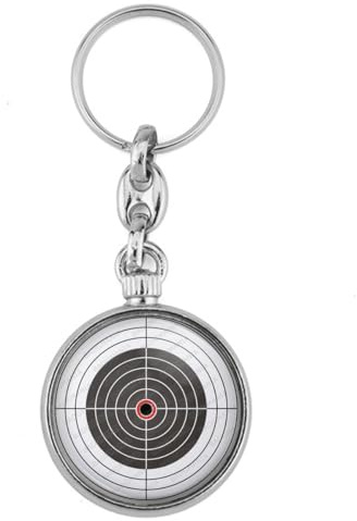 BADGMANIA | Porte clés Métal Cible Tir Sportif Archerie Militaire Tireur Chasse | Logo 33mm 2 faces