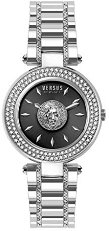 Versace Versus VSP642218 Brick Lane Crystal Damenuhr Schwarzes Zifferblatt
