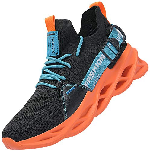 AARDIMI Herren Laufschuhe Fitness straßenlaufschuhe Sneaker Sportschuhe atmungsaktiv Anti-Rutsche Gym Fitness Schuhe (Orange, Numeric_39)