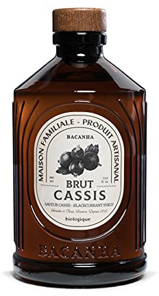 BACANHA - Sirop Bio et Brut - Sirop saveur Cassis - Pour Cocktail, Apéritif et Eau - 400ml