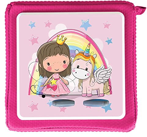 MeinBaby123® Schutzfolie kompatibel mit Toniebox | Schutzcover selbstklebend | Aufkleber passgenau I Folie Sticker I Toniebox Zubehör | Kleine Fee und süßes Einhorn