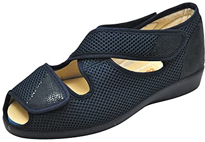 Doctor Cutillas 10232 Zapatilla de Casa Terapéutica para Plantillas Mujer Marino Diabético Tela