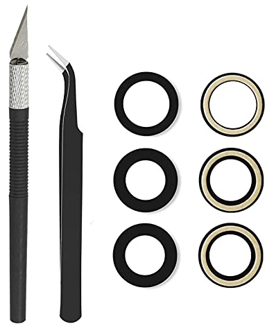 Cemobile Lentille de rechange arrière en verre saphir compatible avec iPhone 12 Pro 6,1 avec adhésif préinstallé, pince à épiler antistatique, kit d'outils de réparation de couteau de précision