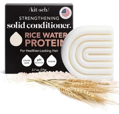 Kitsch Conditioner Bar with Rice Water – Solid conditioner Bar for Hair Strengthening and Moisturizing, Conditioner for Women, Best Pair with Kitch Shampoo bar, Paraben-Free, Made in USA, 2.7 oz