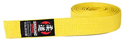 Ground Game Judo Gürtel für Kinder | Kampfsport Gürtel Gelb | Judogürtel 200-240 cm | Budogürtel 100% Baumwolle | ca. 4 cm breit