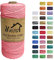 Uiopa Corde Macramé 2mm x 200m, Ficelle Macramé 3-Ply Corde Coton, Fil Macramé de Tressée DIY pour Cintres de Plantes Tentures Murales Jardinage Décoration Bohème (Rose Pastèque)
