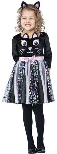 Smiffys Cat Costume Dress & Headband, Halloween Child Fancy Dress, Animal Dress Up Costumes