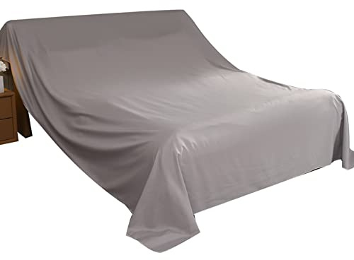 GEBIN Möbel Staubdichtes Tuch, Staubdichtes Tuch Möbel Staubschutz für TV Sofa Staubschutz für Wohnzimmer Dekoration (Grau,2.4x3 m)