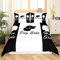 Hundeseite und Meine Seite Bettbezug 220 x 240 Paar Bettwäsche Set Schwarz Weißer Hundedruck Bettbezug für Erwachsene Paare Romantischem Thema Schlafzimmer Dekor mit 2 Kissenbezüge, Reißverschluss