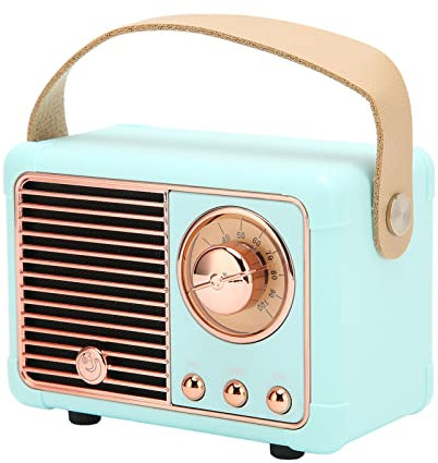 Altavoz Retro Bluetooth, Mini Altavoz Inalámbrico, Efecto de Sonido Estéreo de 360°, Múltiples Modos de Reproducción, Sonido de Grado HiFi, Bajo Consumo, Altavoz Retro Portátil para El Hogar(Azul)
