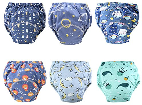 Hivia Töpfchen Trainingshose Kinder, 6 Stück Trainingsunterhosen Waschbar für Jungen 2-3 Jahre Alt | 90