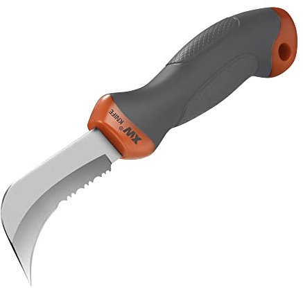 XW Linoleum Flooring and Roofing Knife with Stainless Steel Hook Blade for Cutting Wallpaper, Carpet, Vinyl, Ceilings, Floor Covering