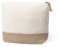 Trousse de toilette en jute pour femme avec fermeture éclair et pompon, trousse de maquillage, voyage, Jute-coton