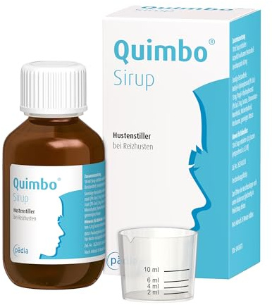 Quimbo Sirup, 100 ml – Hustenstiller für Kinder ab 2 Jahren und Erwachsene | Wirkt schnell und sicher bei Reizhusten1 | Sehr gut verträglich | mit Kirschgeschmack