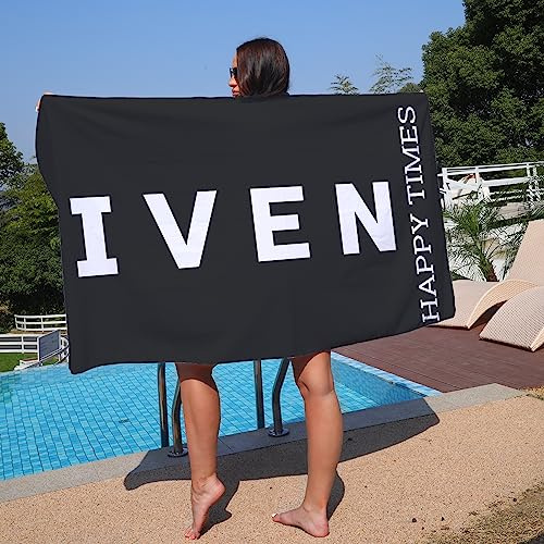 NIBESSER Badetuch mit Namen Groß Strandtuch 80x160cm Schnelltrocknend Duschtuch Personalisierte Strandtuch Saunatuch Badehandtuch