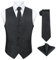 Enlision Herren Weste Schwarz Paisley Floral Jacquard Weste mit Krawatte und Einstecktuch Taschentuch Weste Anzug Set Hochzeit,XXXL