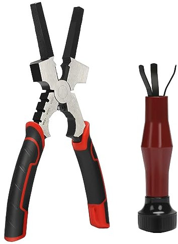 VASTOOLS Welding Pliers,8 Inch,Chipping Hammer,Fine & Coarse Files,Hardened Wire Cutter,Tip Jaw, Pipe Jaws,Mig Nozzle Cleaner,Durable Forged Steel