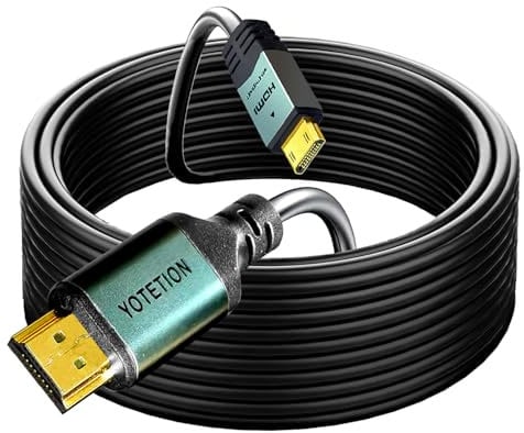 YOTETION Mini HDMI to HDMI Cable 40FT, High Speed 4K 60Hz HDMI 2.0 Cord, Compatible with Camera, Camcorder, Tablet and Graphics/Video Card, Laptop, Raspberry Pi Zero W