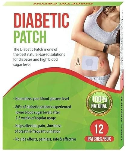 Diabetic Patches Diabetes Patch for Lower Blood Sugar Level Control 100% Natural Pure Patches 12 Patches