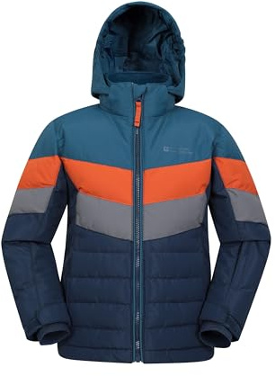 Mountain Warehouse Jasper II wasserabweisende Kinderjacke - atmungsaktive mit Schneefang, Fleece-Futter und Kapuze, für Jungen und Mädchen - für Wintersport
