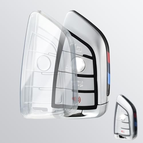 OFFCURVE Schlüsselhülle Transparent Autoschlüssel Hülle, Schlüsselcover Schlüsselgehäuse für BMW Series 1/2/3/4/5/6/7/8 X1 X2 X3 X4 X5 X6 X7 X5M X6M
