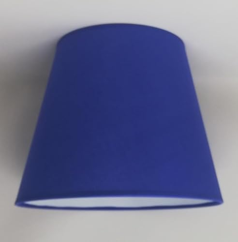 30 cm Lampenschirm, Kegel, Baumwollstoff mit weißer PVC-Rückseite, handgefertigtes Produkt, für Tischlampe, Stehlampe (Blau)