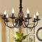 JIINOO 8 Lichter Französischer Landkronleuchter, Schwarze Kronleuchter, Metall-Pendelleuchter, Pendelleuchte für Inselküche Bauernhaus, Esszimmer, Foyer