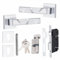 Golden Grace 1 Pair Modern Nova Euro Lock Door Handles, 70mm Key & Thumbturn Barrell Polished Chrome Finish
