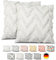 Emilie-Textil Boho Zierkissenbezug aus 100% Baumwolle, Deko Kissenbezug, Kissenhülle verschiedenen Mustern (Weiße Welle, 40X40)