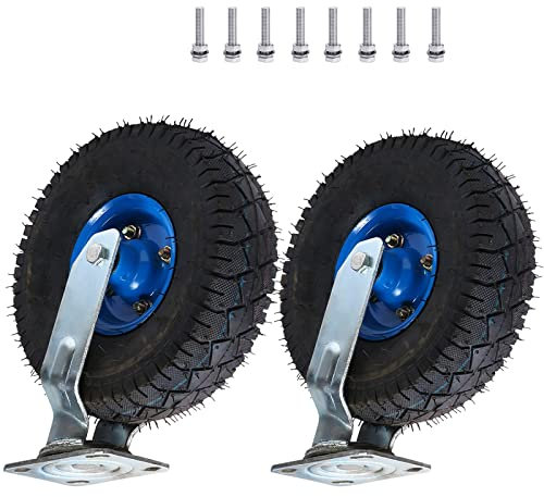 MYVVKIA 200 mm 250 mm Luftbereifte Lenkrollen, Industrieräder mit Bremse, 2 Stück, Hochleistungs-Rad mit Pannenschutz, Keine Beschädigung des Bodens, leicht, für Werkzeugwagen,