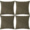 Ci & Ci 4er Set Boho Deko Kissenbezug 40x40 cm, Olivgrün Kissen Sofakissen Dekokissen Zierkissen, Flauschig Kissenbezüge Kissenhülle für Sofa Couch