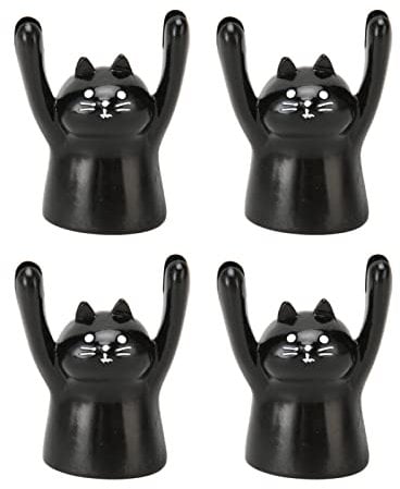 Cartoon-Foto-Clip, Niedliche Zahl Steht für Halter, Info, Tier, Stabil, Ordner, Schreibtisch, Notizen, Büroklammer-Halter (schwarze Katze)