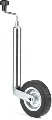 FKSTRAILER Stützrad 150kg mit Vollgummirad 200x50mm für PKW Anhänger, 48mm Rohrdurchmesser