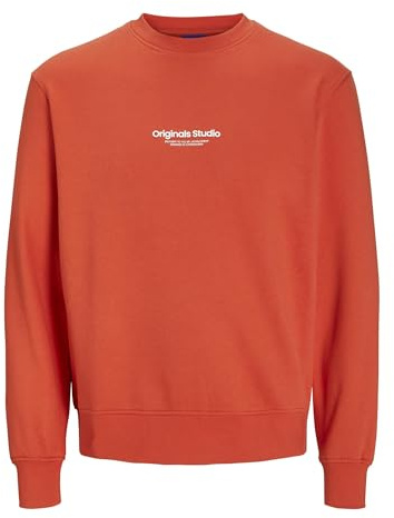 JACK & JONES Herren Jorvesterbro Sweat Crew Neck Noos 12241694 ,Summer Fig ,S