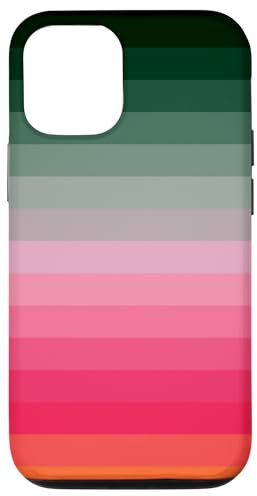 iPhone 12/12 Pro Retro Stripes - 70s 80s Style - Striped - Rainbow Colors Case