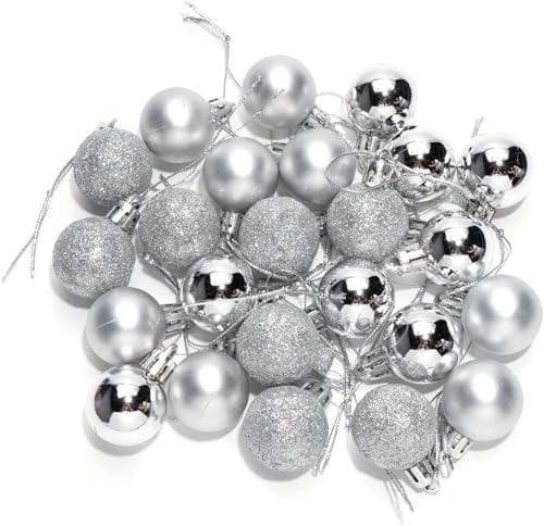 Pack Of 20 60mm Silver Bubbles Christmas Tree Decoration Balls Ornaments, Hanging Props, Xmas Tree Décor Accessories