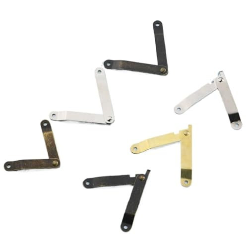 LEQUXXNR Lot de 2 charnières de Support de boîte en Bois Pliables, trépied de positionnement, étui à Bijoux, Couvercle Antique, boîtes en Bois, Support de quincaillerie Mobile d'angle(8H)