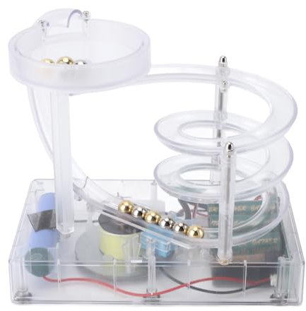 Kinetic Art Perpetual Motion Machine Ornament Desk Non Stop Rolling Ball Toy Science Physics Gadget Desktop Decoration (Transparent)