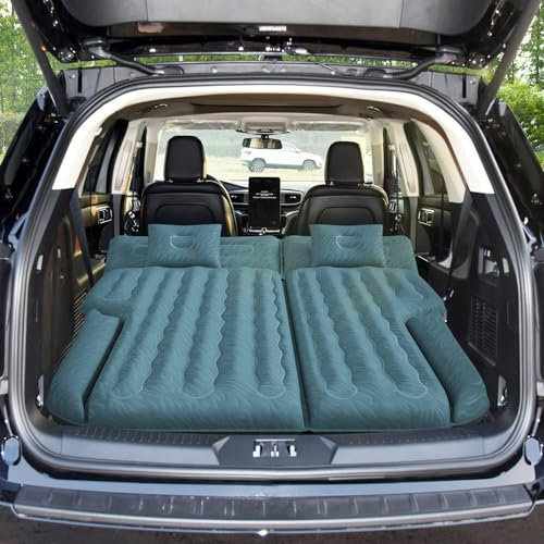 Vino Cove Auto Matratze 185x140x16 cm Auto Luftmatratze für SUV, Beflockung Oberfläche Auto Luftbett mit 2 Kissen, Aufblasbaren Autobett für Kofferraum für Reisen Camping Zuhause