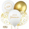 24 Stück 4 Design Kommunion Luftballons Konfirmation Deko mit Fischmotiv und Blätterkranz Helium Ballons Dekoration Geschenk für Taufe Erstkommunion Weihnachten Party Zubehör Partydeko (Kommunion)