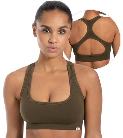 SMILODOX Sport BH Damen Louisa, Blickdicht Rutschfestes Sport Bra, Seamless Gerippter Stoff Crop Top, Shaped Fit ärmelloses Oberteil, Atmungsaktives Yoga Tank Top für Fitness, Gym & Alltag