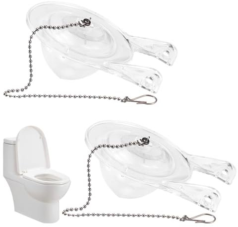 2 x Toilet Tank Flaps 3 Heavy Duty Toilet Flapper Replacement Kit Prevent Leakage Rubber Seal Replacement for Stainless Steel Chain Flush Valve Replacement
