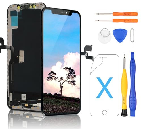 Yodoit Kit de repuesto de pantalla OLED para iPhone X (no LCD), pantalla de 5,8 pulgadas con kit de herramientas de reparación