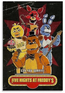 YRUAWRH Poster Five Nights at Freddy's Movie (12), ästhetischer Einband, Leinwand, Vintage-Poster, dekoratives Gemälde für Schlafzimmer, Wohnzimmer, 30 x 45 cm, ungerahmt