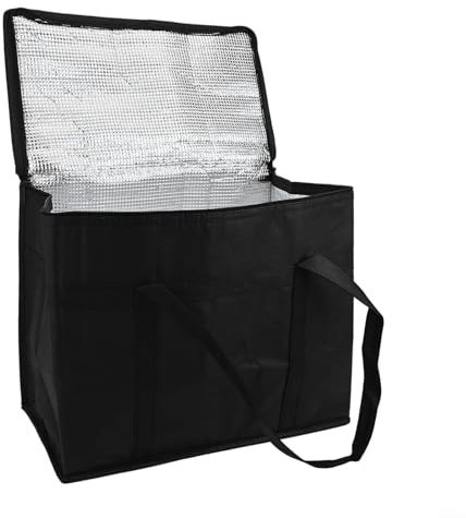 Solaughguy Sac isotherme pliable pour congélateur - Grand sac isotherme de livraison de nourriture - 30 L - Sac isotherme avec panneau inférieur