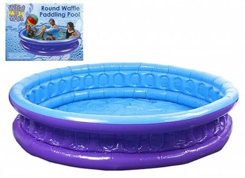 Family Size Inflatable Paddling Swimming Pool 1.8m 6ft Round Waffle Purple Kids Summer Paddling Pool