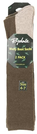 Rydale Ladies Welly Socks Women's Knee High Wellington Boot Sock 2 Pairs
