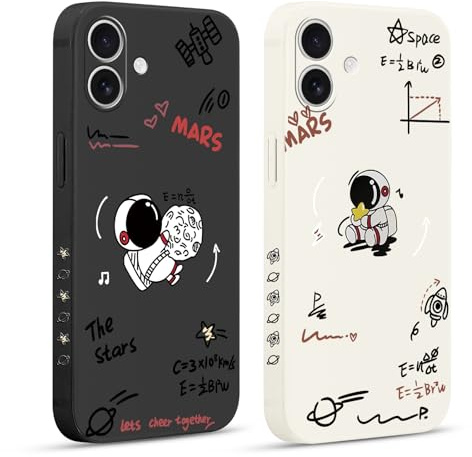 Pnakqil 2 Stück Handyhülle für iPhone 17 6,3 Hülle, Süßer Astronaut Formel Bemaltes Muster Case Silikon Weiche für Mädchen Modische TPU Dünn Stoßfeste Kameratasche Tasche Schutzhülle